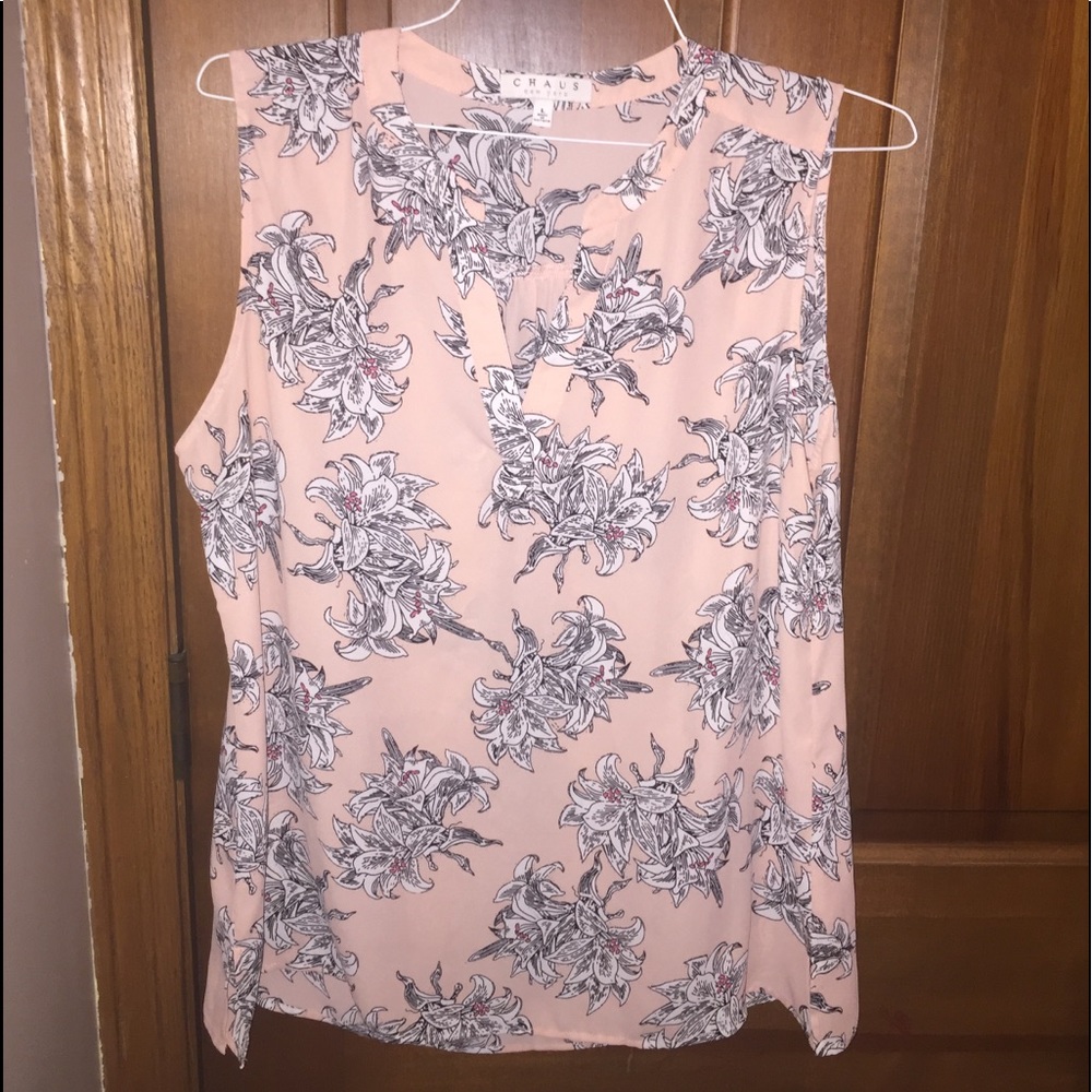 Floral sleeveless blouse